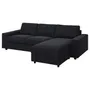 IKEA VIMLE ВІМЛЕ, 3-місний диван із кушеткою, з широкими підлокітниками САКСЕМАРА / чорно-синій 694.014.58 фото