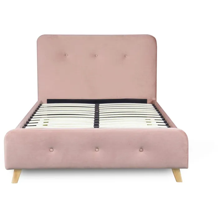 Кровать бархатная MEBEL ELITE MIKEL Velvet, 120x200см, розовая фото №7