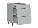 BRW Кухонный базовый шкаф Top Line 60 см с ящиками soft-close серый глянец, серый гранола/серый глянец TV_D3S_60/82_2STB/STB-SZG/SP фото thumb №3