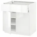 IKEA METOD МЕТОД / MAXIMERA МАКСИМЕРА, напольный шкаф с ящиком / 2дверцами, белый / Рингхульт белый, 80x60 см 394.621.13 фото thumb №1