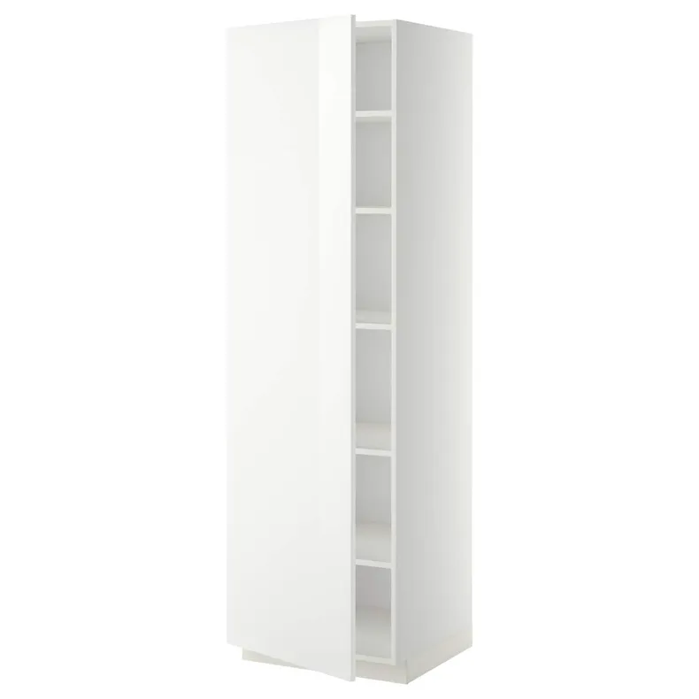 IKEA METOD МЕТОД, высокий шкаф с полками, белый / Рингхульт белый, 60x60x200 см 094.576.98 фото №1