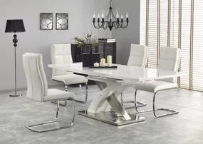 Розкладний кухонний стіл HALMAR SANDOR 2 160-220x90 см білий фото