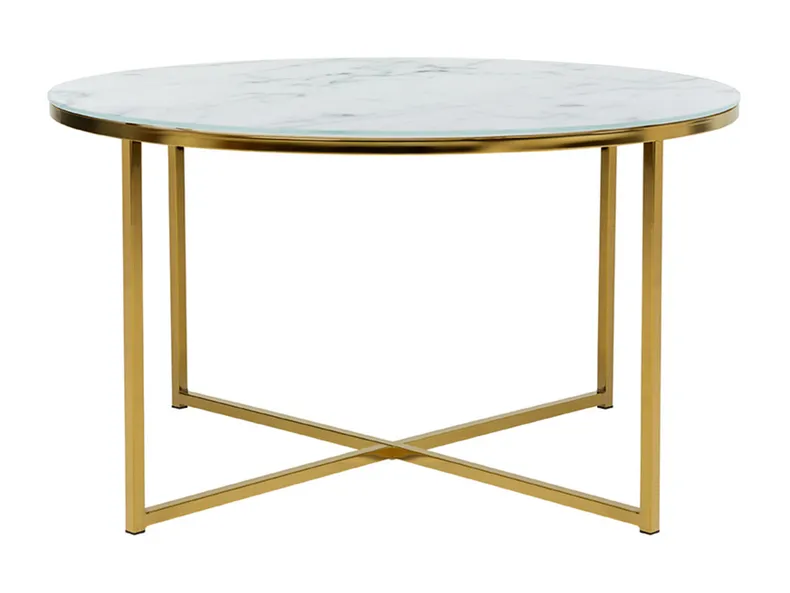 Стол круглый BRW Xana, 80х80 см, белый/золото WHITE фото №2