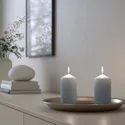 IKEA DAGLIGEN ДАГЛІГЕН, неароматична формова свічка, блідий сіро-блакитний, 14 см 305.517.12 фото thumb №3