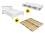 BRW Комплект: каркас ліжка BRW STOCKHOLM сосна біла/темний дуб сонома, 160х200 см + матрац MERIDA LOZ/160+MERIDA+STEL-APW/DSOC фото