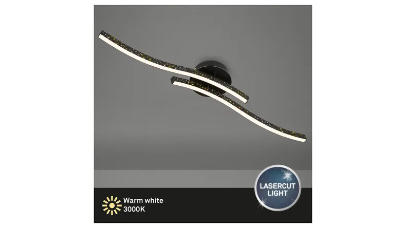 BRW Стельовий світильник Rey Led 2-точковий металевий чорний 085526 фото №4
