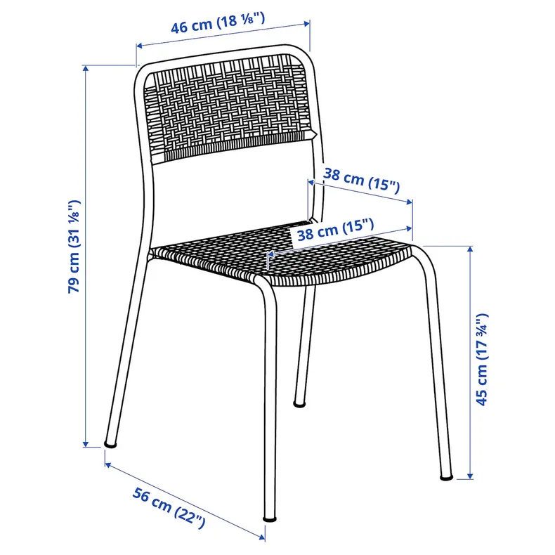 IKEA VIHOLMEN ВІХОЛЬМЕН, стілець, вуличний, темно-сірий 204.633.01 фото №9