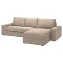IKEA KIVIK КІВІК, 3-місний диван із кушеткою, Талміра бежевий 994.847.77 фото thumb №1