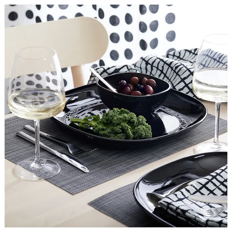 IKEA BACKIG БАККИГ, тарелка десертная, черный, 18x18 см 204.390.85 фото №7
