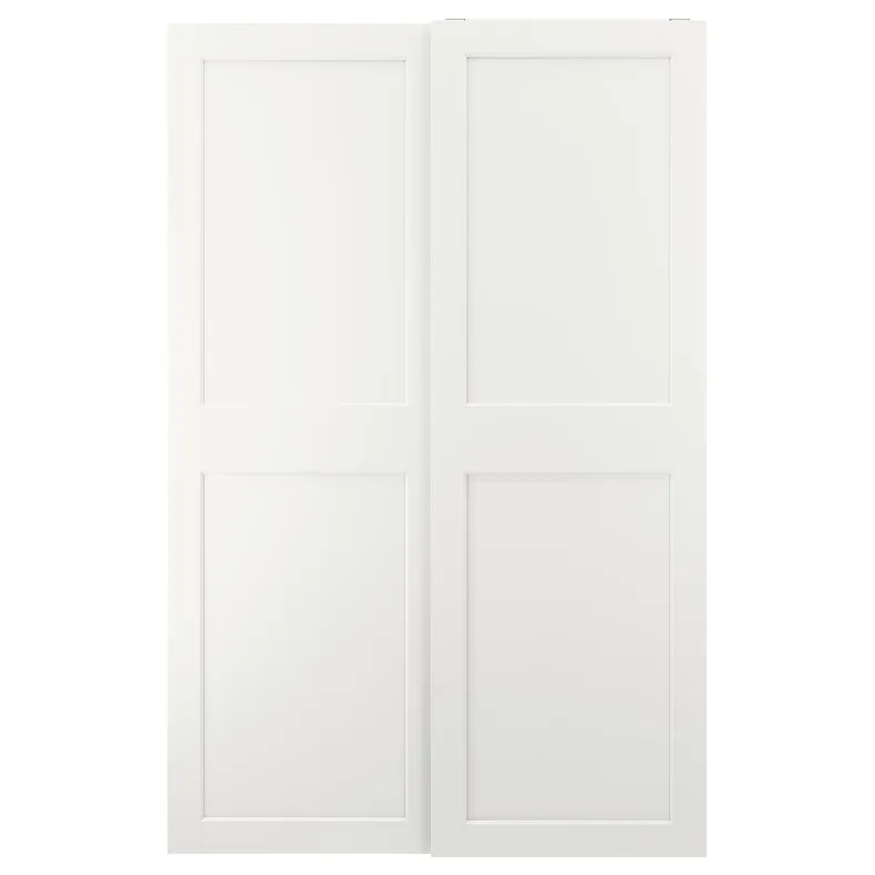 IKEA GRIMO ГРІМО, розсувні дверцята, 2 шт., білий, 150x236 см 805.215.29 фото №1