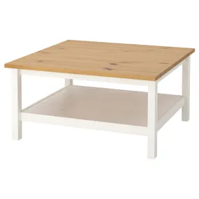 IKEA HEMNES ХЕМНЕС, журнальний столик, біла пляма / світло-коричнева, 90x90 см 304.134.95 фото