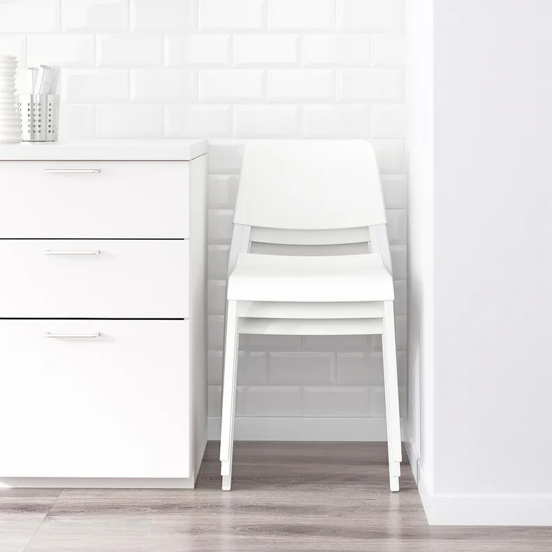 IKEA VANGSTA ВАНГСТА / TEODORES ТЕОДОРЕС, стол и 2 стула, белый / белый, 80 / 120 см 192.212.09 фото №3
