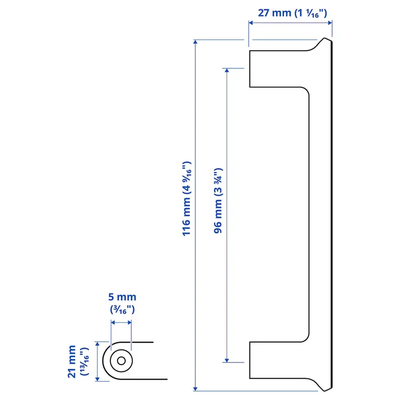 IKEA GUBBARP ГУББАРП, ручка, білий, 116 мм 003.364.32 фото №4