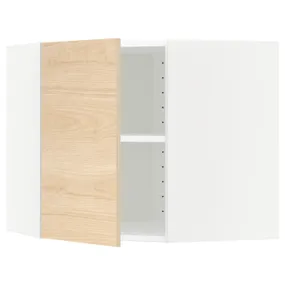 IKEA METOD МЕТОД, угловой навесной шкаф с полками, белый / аскерсундский узор светлый ясень, 68x60 см 492.157.54 фото