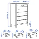 IKEA HEMNES ХЕМНЕС, комод із 6 шухлядами, пофарбований у сірий колір., 108x131 см 803.924.62 фото thumb №2