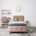 Кровать односпальная бархатная 90x200 MEBEL ELITE MIKEL Velvet, розовый фото thumb №3