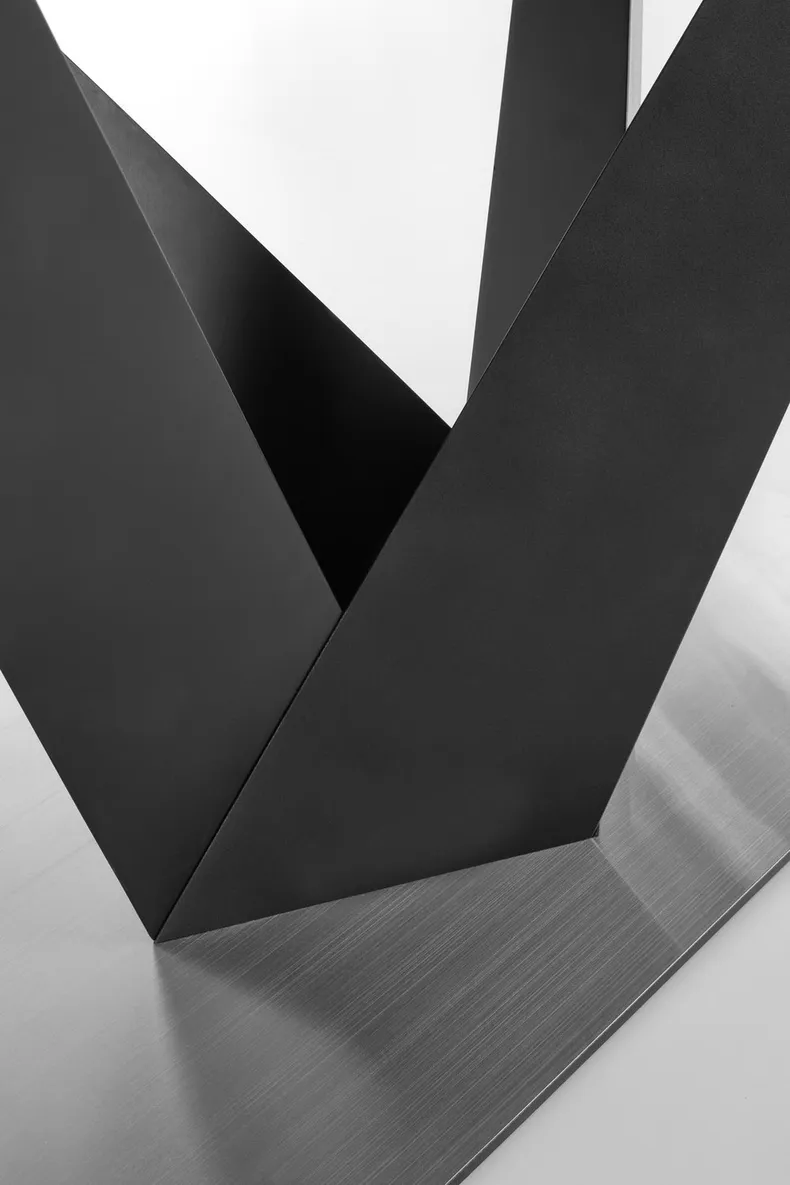 Обеденный стол раскладной HALMAR PATRIZIO 160-200x90 см, столешница - темный ясен, ножка - черный фото №13