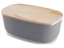 BRW Хлібник з дерев'яною дошкою 39x24x15,5 см сірий 091307 фото thumb №1