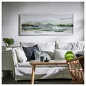 IKEA BJÖRKSTA БЬЙОРКСТА, картина з рамкою, зелена природа / срібло, 140x56 см 695.089.25 фото thumb №2