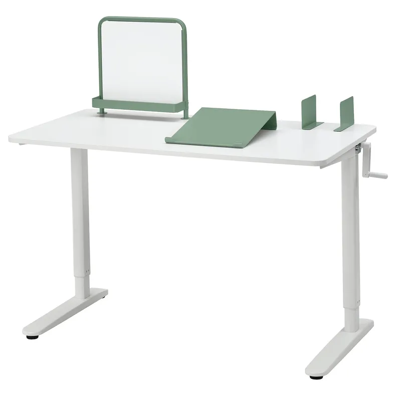 IKEA RELATERA РЕЛАТЕРА, стол-трансформер, комбинация, белый/светло-серый-зеленый, 117x60 см 395.557.63 фото №1
