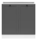 BRW Junona Line базовый шкаф для кухни 80 см двухдверный графит, белый/графит D2D/80/82_BBL-BI/GF фото thumb №1