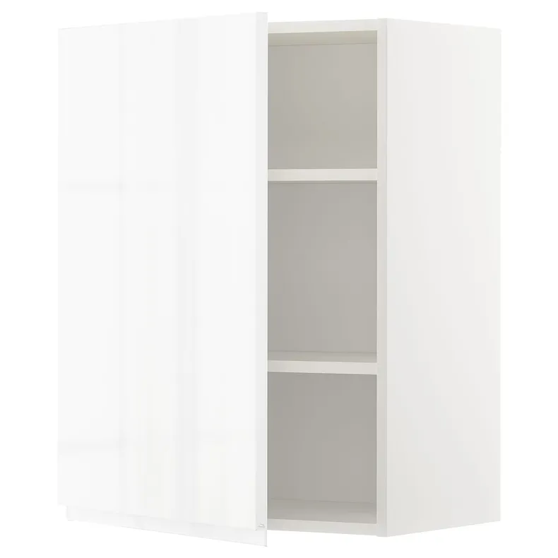 IKEA METOD МЕТОД, шафа навісна із полицями, білий / ВОКСТОРП глянцевий / білий, 60x80 см 694.638.18 фото №1