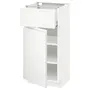 IKEA METOD МЕТОД / MAXIMERA МАКСИМЕРА, напольный шкаф с ящиком / дверцей, белый / Воксторп матовый белый, 40x37 см 694.551.87 фото
