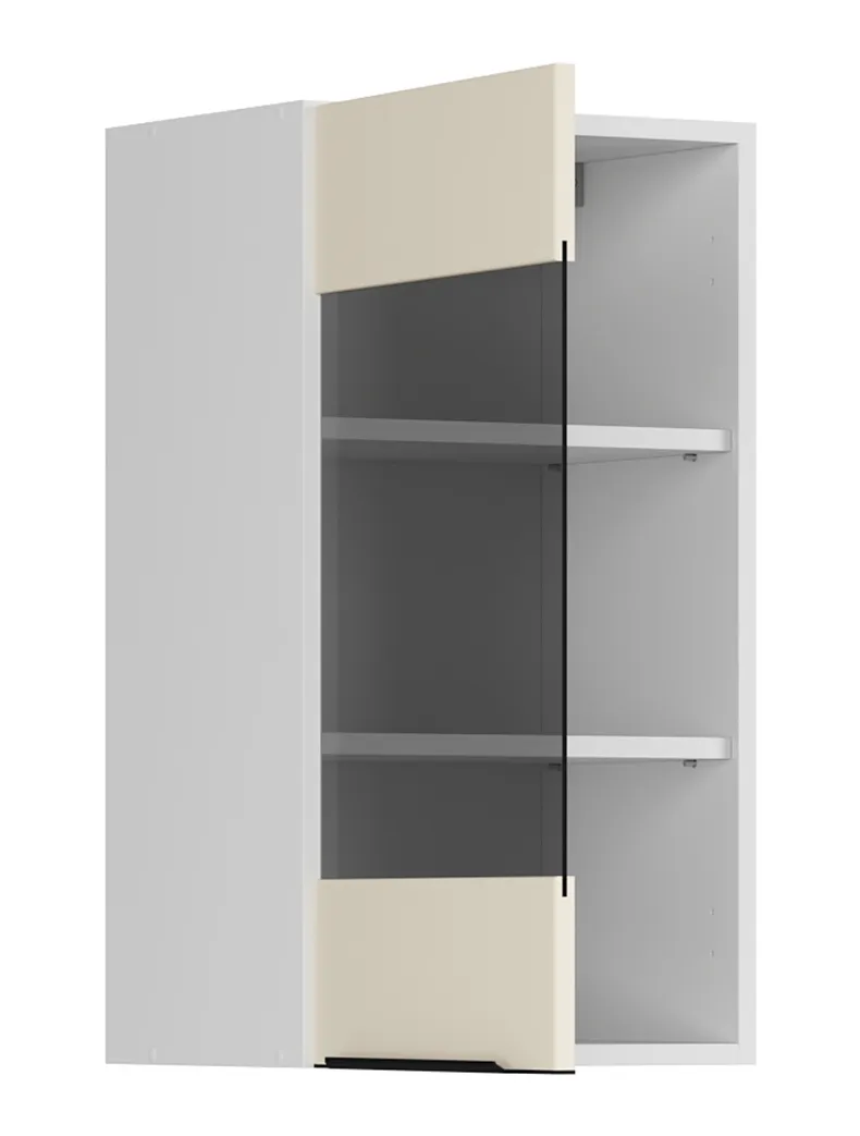 BRW Верхний кухонный шкаф Sole L6 40 см с витриной слева магнолия жемчуг, альпийский белый/жемчуг магнолии FM_G_40/72_LV-BAL/MAPE фото №3