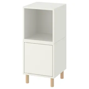 IKEA EKET ЭКЕТ, комбинация шкафов с ножками, белый / дерево, 35x35x80 см 793.860.75 фото