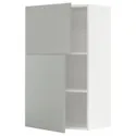 IKEA METOD МЕТОД, навісна шафа з полицями / 2 дверцят, білий / Хавсторп світло-сірий, 60x100 см 295.393.92 фото thumb №1