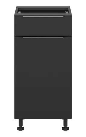 BRW Кухонный шкаф Sole L6 40 см левосторонний с выдвижным ящиком черный матовый, черный/черный матовый FM_D1S_40/82_L/SMB-CA/CAM фото