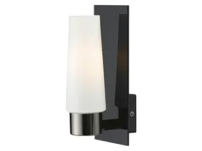 BRW Настінний світильник Brastad з металу та скла для ванної кімнати біло-чорний 073659 фото