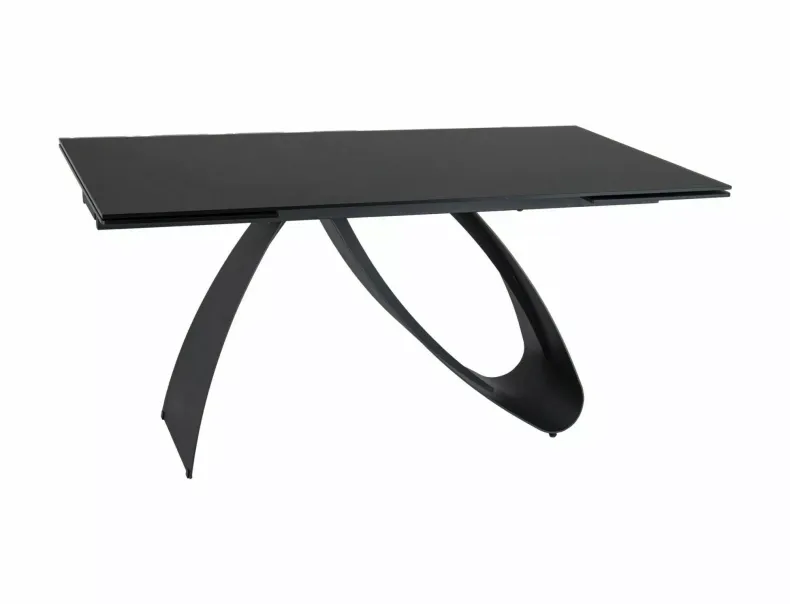 Стол обеденный раскладной SIGNAL Diuna (160-240)X90, матовый чёрный, черный фото №3