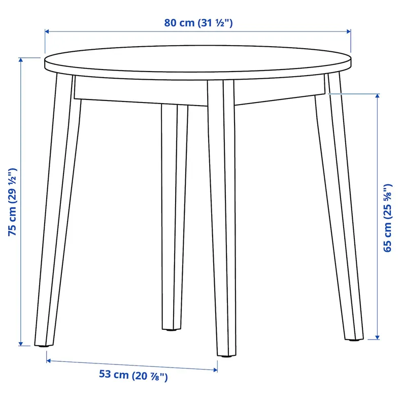 IKEA NACKANÄS НАККАНЭС / SKOGSBO СКОГСБУ, стол и 2 стула, акация / темно-коричневый, 80 см 395.695.00 фото №5