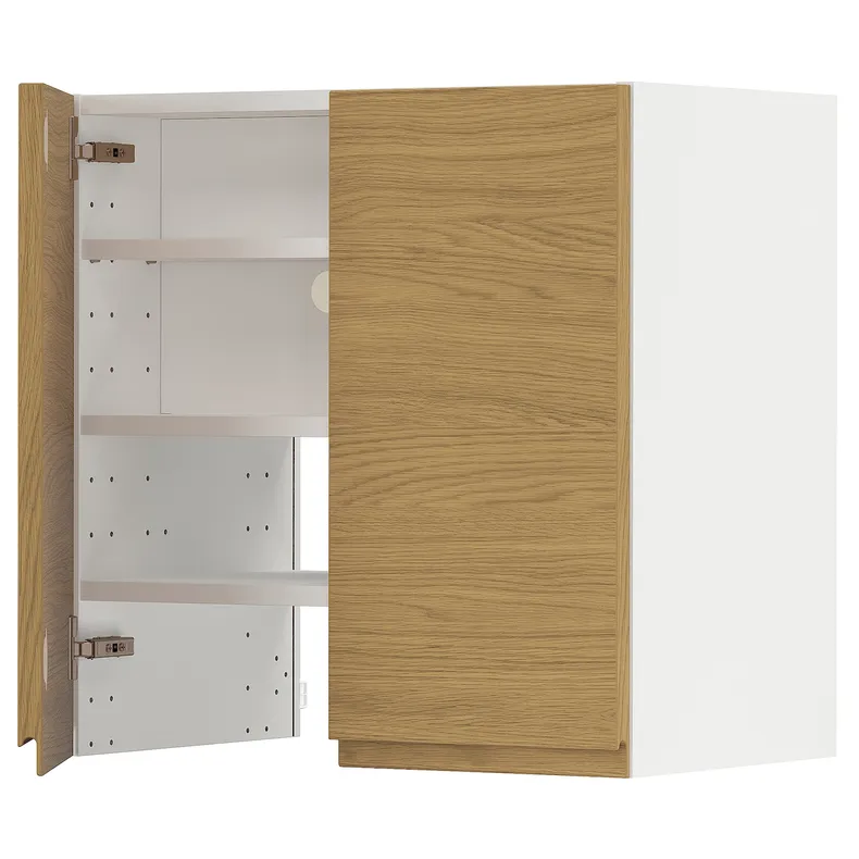 IKEA METOD МЕТОД, навесной шкаф д / вытяжки / полка / дверь, белый / Воксторп имит. дуб, 60x60 см 095.387.13 фото №1