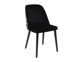 BRW Бархатное кресло, черный/принт Monstera 02 Gold Black TXK_AKA-TX058-1-RIVIERA_100_BLACK/MONSTERA_02 фото