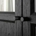 IKEA BILLY БИЛЛИ / OXBERG ОКСБЕРГ, стеллаж + глухие / стеклянные дверцы, черная имитация дуб, 160x202 см 494.835.44 фото thumb №5