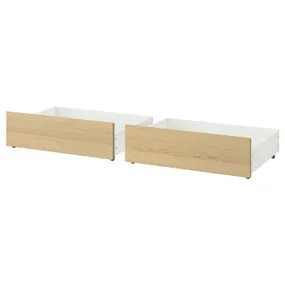 IKEA MALM МАЛЬМ, короб під ліж для висок каркаса ліж, білений дубовий шпон, 200 см 902.646.90 фото