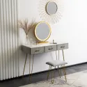 Туалетный столик с креслом MEBEL ELITE SANDY, серый / золотой фото thumb №2
