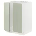 IKEA METOD МЕТОД, напольный шкаф для мойки+2 двери, белый / светло-зеленый, 60x60 см 394.864.92 фото thumb №1