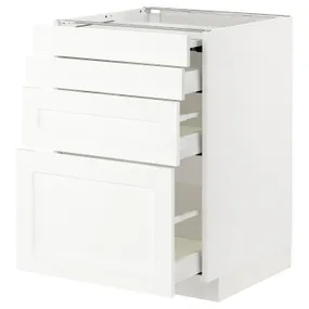 IKEA METOD МЕТОД / MAXIMERA МАКСИМЕРА, напольный шкаф с выдвиж панелью / 3ящ, белый Энкёпинг / белая имитация дерева, 60x60 см 094.734.48 фото
