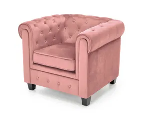 Кресло мягкое HALMAR ERIKSEN розовый/черный фото
