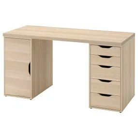 IKEA LAGKAPTEN ЛАГКАПТЕН / ALEX АЛЕКС, письменный стол, белая морилка / имит. дуб белёный, 140x60 см 695.216.20 фото