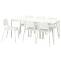 IKEA VANGSTA ВАНГСТА / TEODORES ТЕОДОРЕС, стол и 6 стульев, белый / белый, 120 / 180 см 094.830.27 фото thumb №1