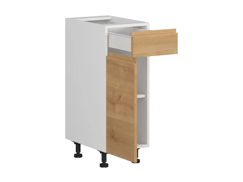 BRW Кухонный цокольный шкаф 30 см левый с ящиками дуб арлингтон, альпийский белый/арлингтонский дуб FH_D1S_30/82_L/SMB-BAL/DAANO фото №3