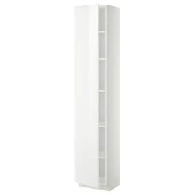 IKEA METOD МЕТОД, высокий шкаф с полками, белый / Рингхульт белый, 40x37x200 см 294.645.08 фото