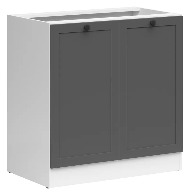 BRW Junona Line базовый шкаф для кухни 80 см двухдверный графит, белый/графит D2D/80/82_BBL-BI/GF фото №2