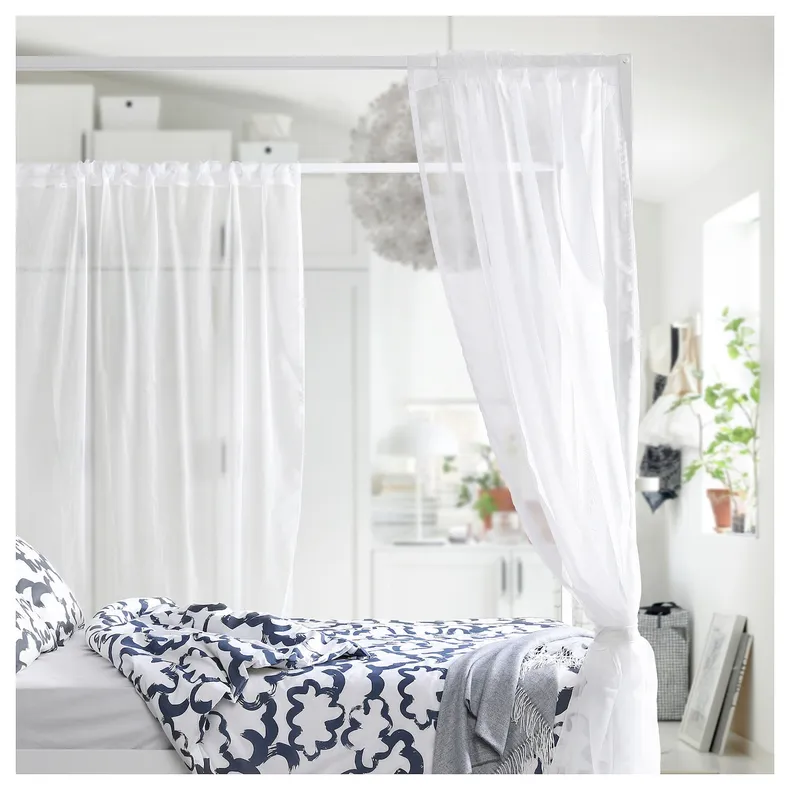 IKEA VITARNA ВІТАРНА, каркас ліжка із балдахіном, білий, 140x200 см 605.736.80 фото №6