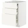 IKEA METOD МЕТОД / MAXIMERA МАКСИМЕРА, напольный шкаф с выдвиж панелью / 3ящ, белый / Вальстена белый, 60x60 см 195.072.35 фото