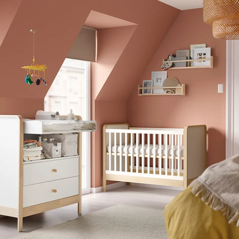IKEA ÄLSKVÄRD ЕЛЬСКВЕРД, ліжко для немовлят, береза/білий, 60x120 см 503.148.09 фото №5